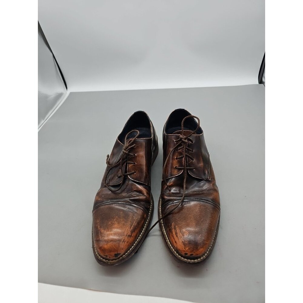 Johnston & Murphy Vintage Cap Toe  Derby Handmade Italian Calf Skin‎ Leather 10M